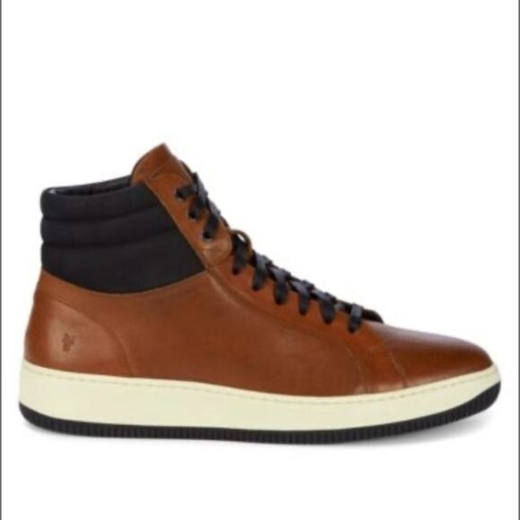 FRYE Wythe Leather High-Top Sneakers, men’s 8M, cognac color - Picture 14 of 14